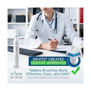 Triple Bristle GO Cepillo de dientes sónico portátil con_6
