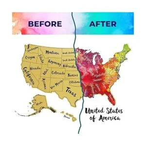 Travelisimo Mapa rascador de Estados Unidos póster de_3