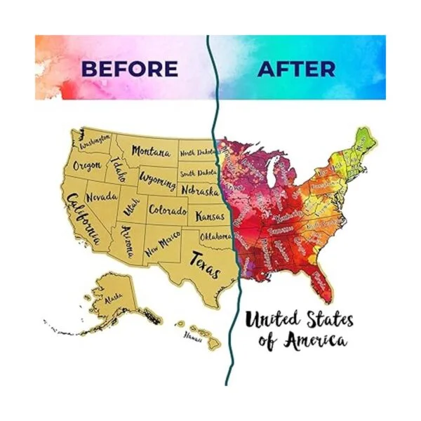 Travelisimo Mapa rascador de Estados Unidos póster de_3