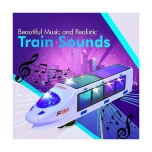 Tren eléctrico de juguete para niños con música e_6