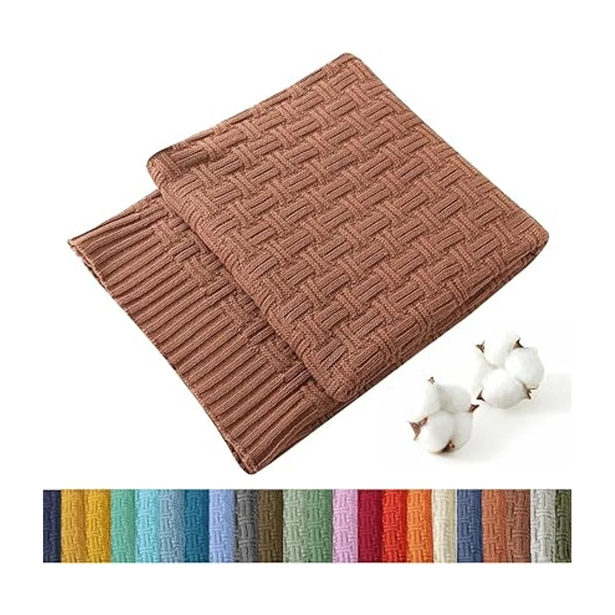 Treely Manta de punto de algodón 100