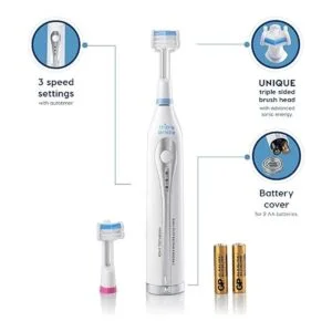 Triple Bristle GO Cepillo de dientes sónico portátil con_2