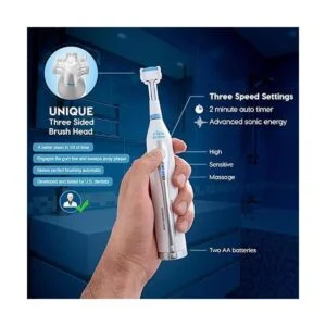 Triple Bristle GO Cepillo de dientes sónico portátil con_3