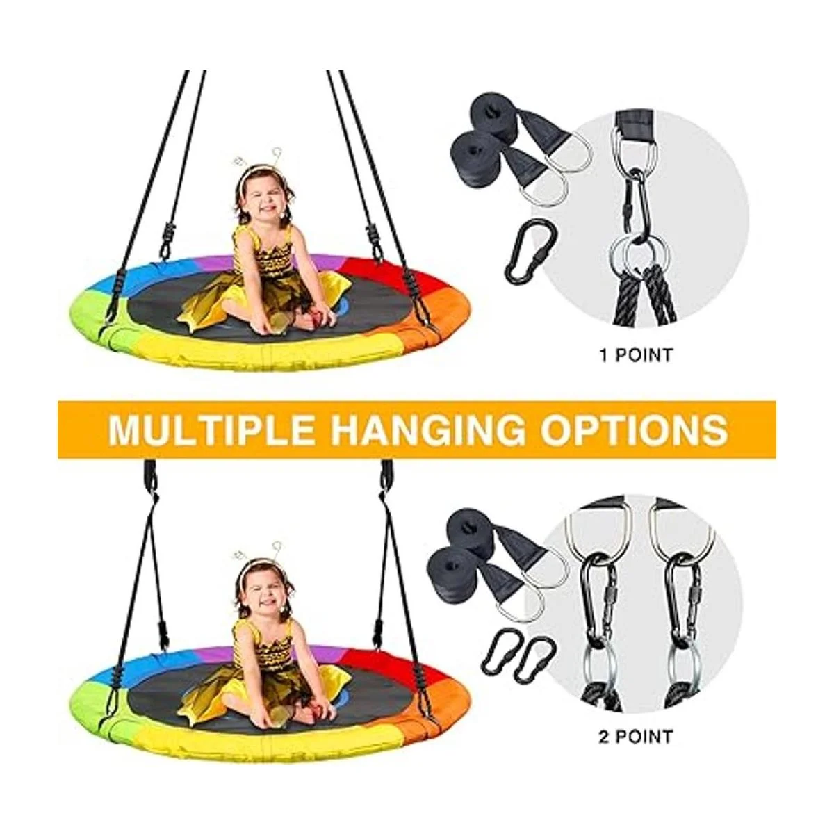 Trekassy Columpio de platillo de 40.0 pulgadas soporta_3