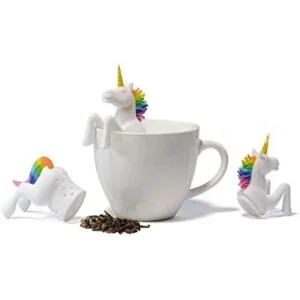 Tovip 1 unids forma de unicornio té colador suministros de