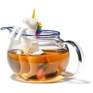 Tovip 1 unids forma de unicornio té colador suministros de