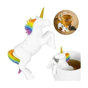 Tovip 1 unids forma de unicornio té colador suministros de