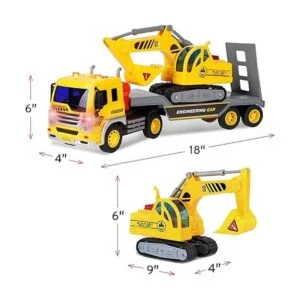 ToyThrill Juguete de camión plano alimentado por fricción