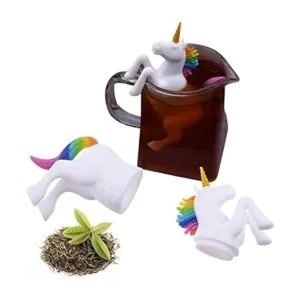 Tovip 1 unids forma de unicornio té colador suministros de