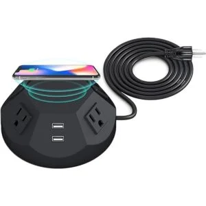 Torre con cargador inalámbrico y puertos USB protector_1