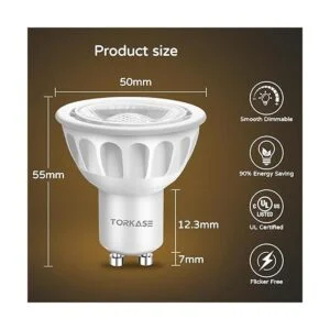 Torkase Paquete de 6 bombillas LED regulables MR16 base_3