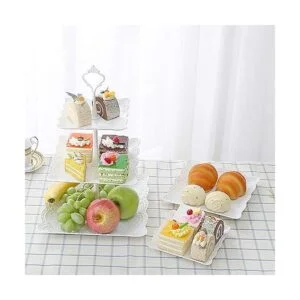 Tosnail Paquete de 3 bandejas de plástico blanco para