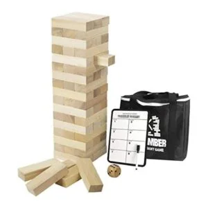 Torre de madera gigante con dados y tabla de juegos 56_1