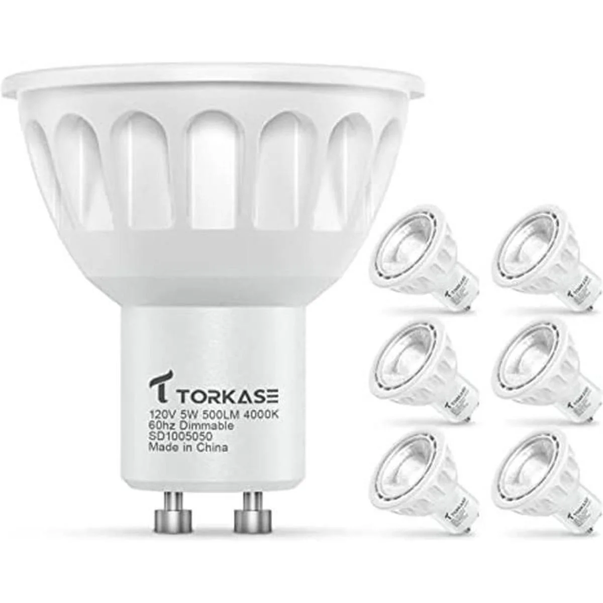 Torkase Paquete de 6 bombillas LED regulables MR16 base_1