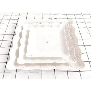 Tosnail Paquete de 3 bandejas de plástico blanco para