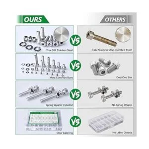 Tornillos y tuercas 1440 piezas de acero inoxidable 304_2