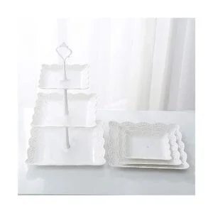 Tosnail Paquete de 3 bandejas de plástico blanco para