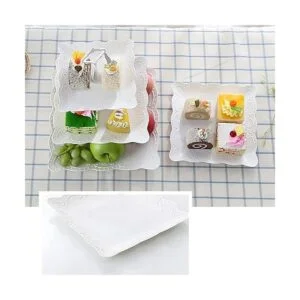 Tosnail Paquete de 3 bandejas de plástico blanco para