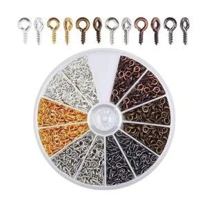 Tornillo de ojales 600 piezas Mini Eye Pins ganchos ojal