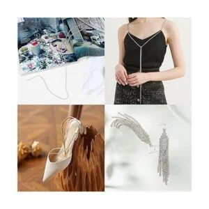 Tosnail Cadena de diamantes de imitación de 21.8 yardas