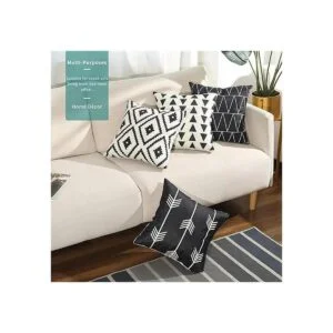 Tosewever Juego de 4 fundas cuadradas decorativas para