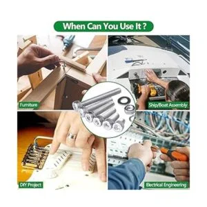 Tornillos y tuercas 1440 piezas de acero inoxidable 304_3