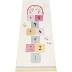 Topotdor Alfombras de juego Rainbow Sky Hopscotch
