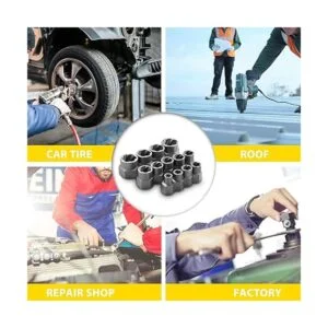 Topec Juego de removedor de pernos y tuercas de impacto de_6