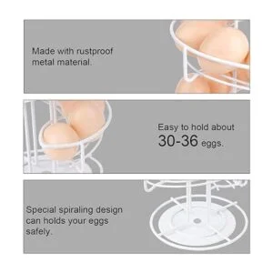 Toplife Estante dispensador de huevos de metal con diseño_5