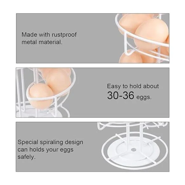Toplife Estante dispensador de huevos de metal con diseño_5