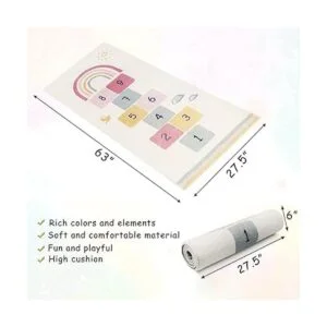 Topotdor Alfombras de juego Rainbow Sky Hopscotch