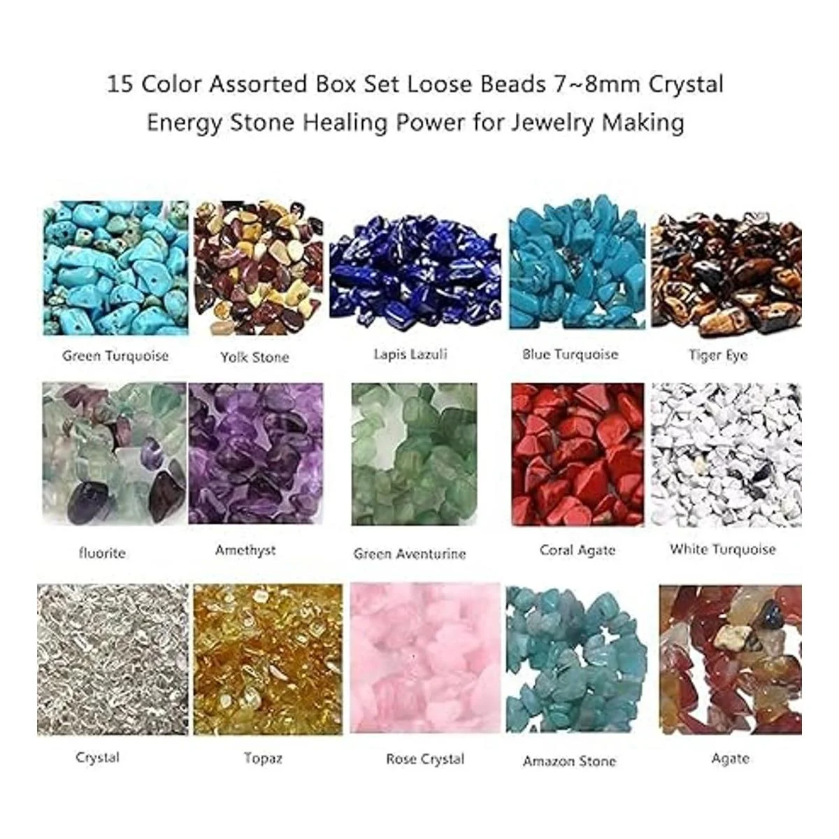 Topwon Juego de 750 cuentas de piedras preciosas para_2