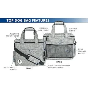 Top Dog Pet Gear Bolsa de viaje gris para suministros