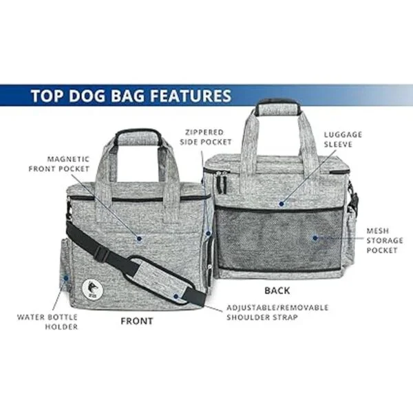 Top Dog Pet Gear Bolsa de viaje gris para suministros