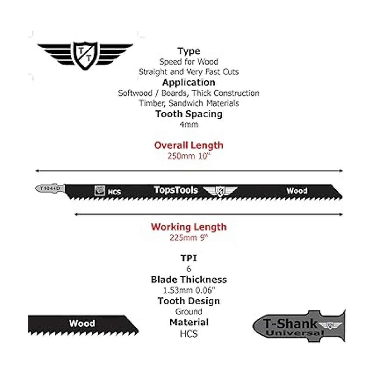 TopsTools JSTT1044D T1044D Hojas de sierra de corte de_3