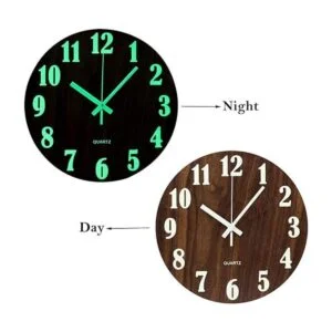 Topkey Reloj de pared luminoso de 12 pulgadas diseño de