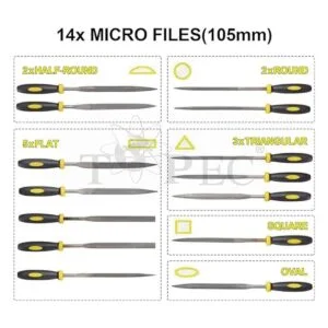 Topec Juego de 18 archivos los kits de archivos redondos_3