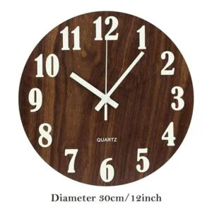 Topkey Reloj de pared luminoso de 12 pulgadas diseño de