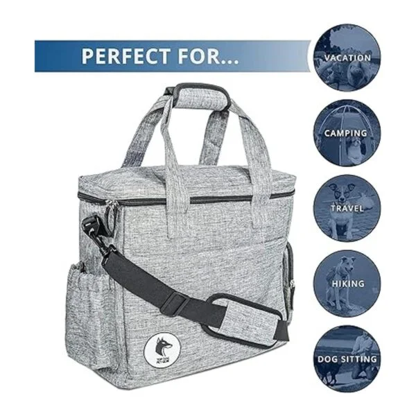 Top Dog Pet Gear Bolsa de viaje gris para suministros