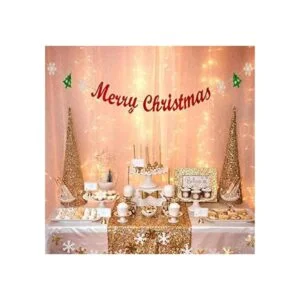 Topfunyy Guirnalda navideña con diseño de copo de nieve_4