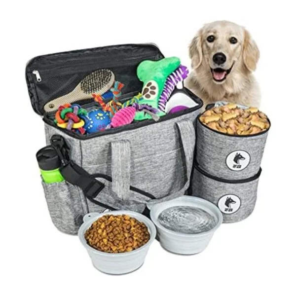 Top Dog Pet Gear Bolsa de viaje gris para suministros