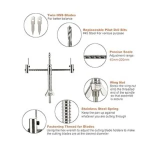 Toolly Kit de cortador de sierra de agujero ajustable de_3
