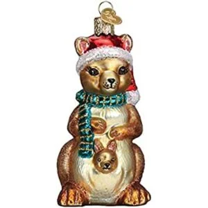 Old World Christmas Adornos de Navidad de cristal canguro_1