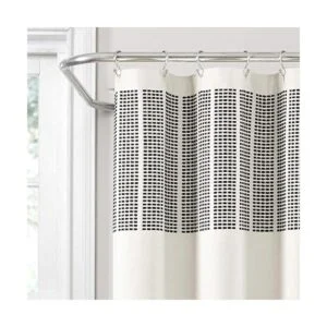 Cortina de ducha de algodón teñida con hilo de rayas 71.7_2