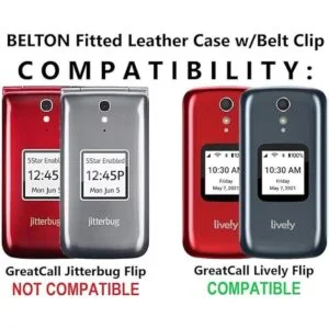 Funda de cuero ajustable para GreatCall Lively Flip_3