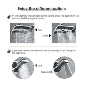 BRIGHT SHOWERS Combo de cabezal de ducha doble juego de_3