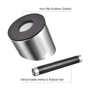 Caja de café SANTOW de acero inoxidable con barra_6