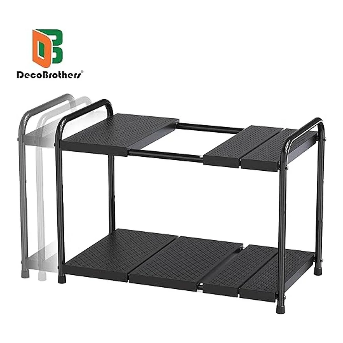 DecoBros Organizador de estantes expandible de 2 niveles_3