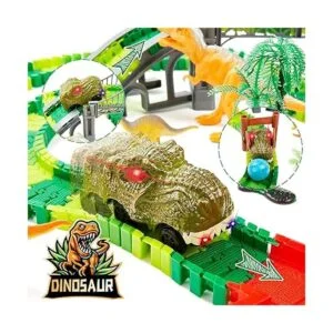 BEMITON Juguetes de dinosaurio pista de autos de_5