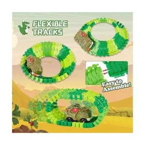 BEMITON Juguetes de dinosaurio pista de autos de_2
